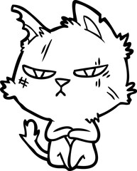tough cartoon cat