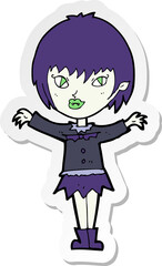 sticker of a cartoon vampire girl