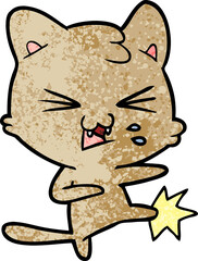 cartoon cat hissing