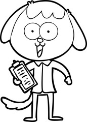 cute cartoon dog wearing office shirt