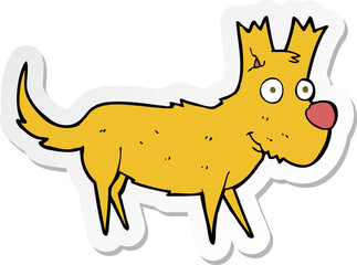 sticker of a cartoon cute little dog