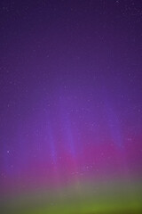 The sky with the aurora borealis. The starry sky. Astrophotography