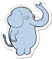 sticker of a cartoon funny elephant