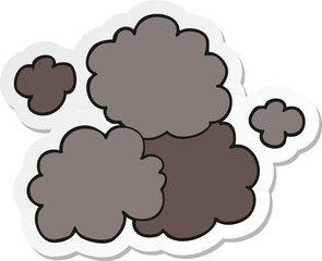 sticker of a cartoon smoke cloud