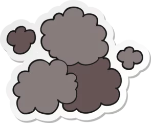 Wandcirkels aluminium sticker of a cartoon smoke cloud © lineartestpilot