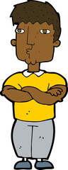 cartoon man with crossed arms