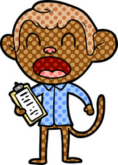 shouting cartoon monkey