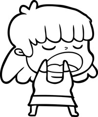 cartoon woman talking loudly