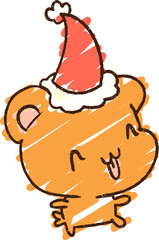 Festive Bear Chalk Drawing