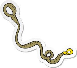 sticker of a cartoon dog leash