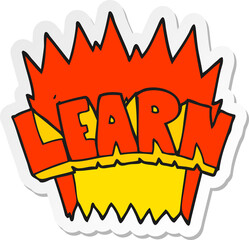 sticker of a cartoon learn symbol