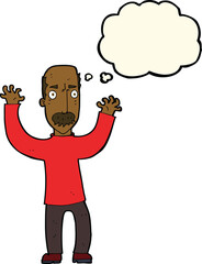 cartoon angry dad with thought bubble