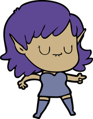 happy cartoon elf girl