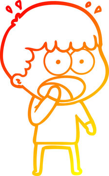 recommend clip art: warm gradient line drawing of a cartoon shocked man