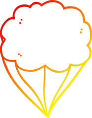 warm gradient line drawing of a cartoon cloud symbol