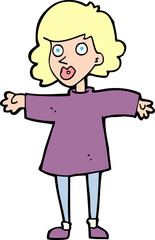 cartoon nervous woman