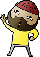 cartoon happy bearded man