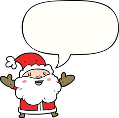 cartoon santa claus with speech bubble