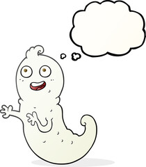 freehand drawn thought bubble cartoon ghost