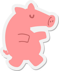 long snout pig sticker