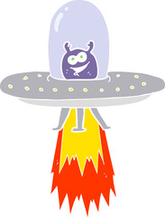 flat color illustration of space alien