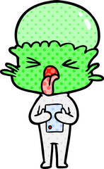 disgusted cartoon alien