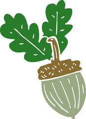 cartoon doodle acorn