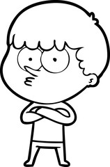 cartoon curious boy