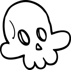 line drawing cartoon halloween skull