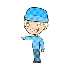 cartoon man wearing winter hat