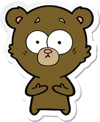 Obraz premium sticker of a surprised bear cartoon