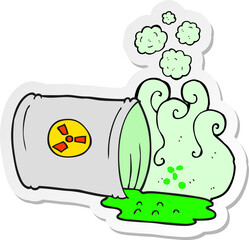 sticker of a cartoon nuclear waste