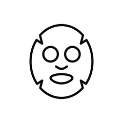 Obraz premium Facial sheet mask thin line icon. Modern vector illustration for beauty shop.