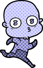 cartoon weird bald spaceman