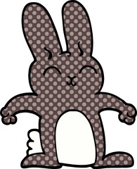 cartoon doodle grey rabbit