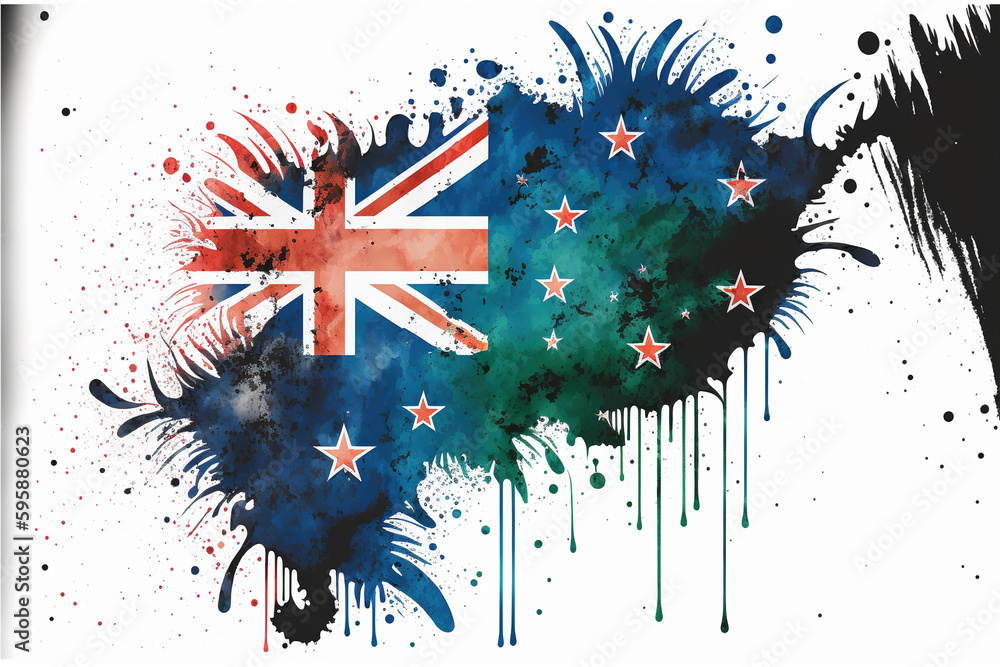 Poster Image of watercolor splash and explosion abstract art . Admirable Generative AI image .