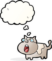 cartoon shocked cat with thought bubble