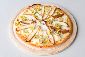 Delicious mixed pizza with rich content. Menu concept of choice and diversity. Karisik pizza