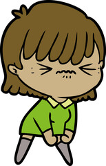 annoyed cartoon girl