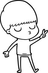 cartoon calm boy