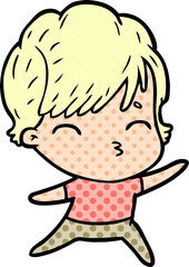 cartoon woman thinking