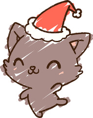 Christmas Cat Chalk Drawing