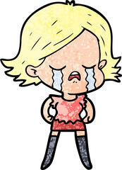 cartoon girl crying