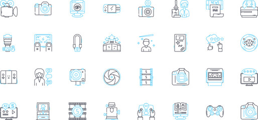 Social nerk linear icons set. Connections, Friends, Followers, Likes, Shares, Tweet, Comment line vector and concept signs. Hashtag,Profile,Status outline illustrations