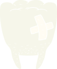 flat color style cartoon bad tooth