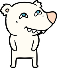 cartoon polar bear showing teeth