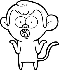 cartoon shocked monkey