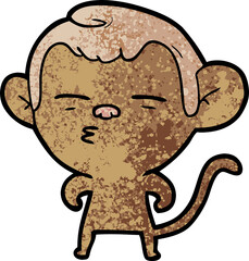 cartoon suspicious monkey
