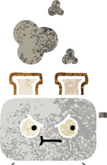 retro illustration style cartoon of a of a toaster