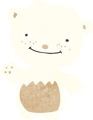 cartoon waving polar bear cub